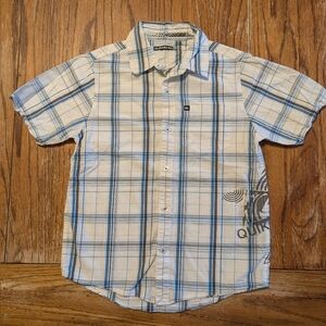 Quicksilver boys medium short sleeve shirt blue/black/white